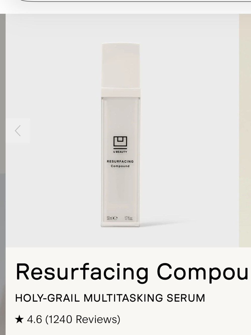 U Beauty Resurfacing Compound Serum — for face